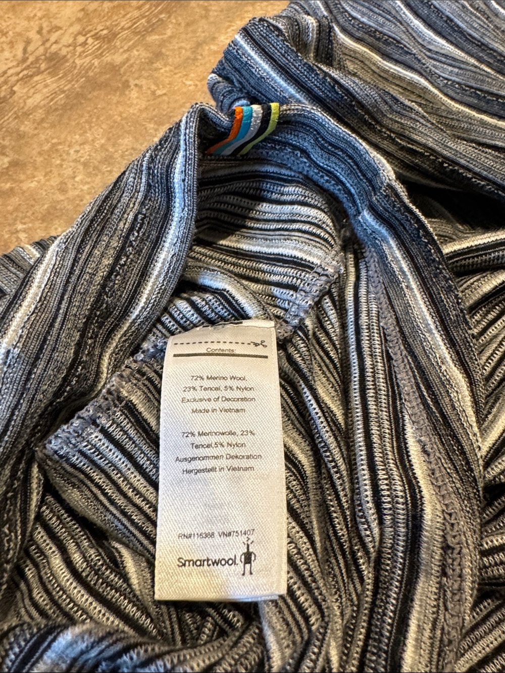 Smartwool Gray Striped Short-Sleeve Dress—Size Medium - Picture 6 of 9